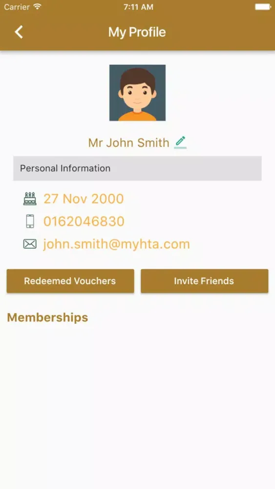 Ảnh chụp màn hình của Myhta Membership
