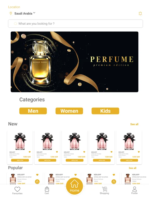 Tangkapan skrin Aroma.Shop iPad 