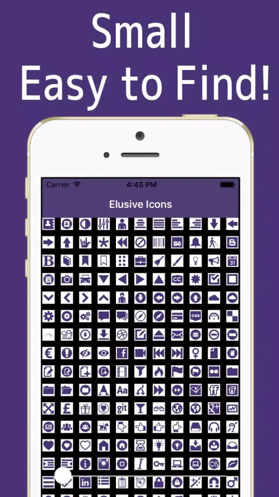 Zrzuty ekranu Elusive Icons Cheatsheet - Icon Font with tagline