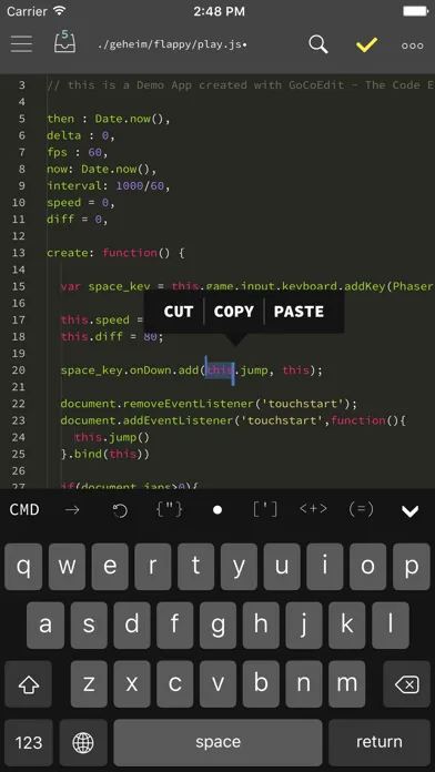 GoCoEdit - Code & Text Editor Screenshots