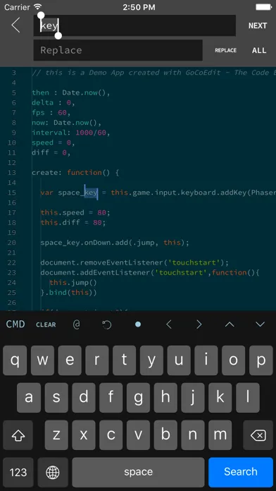 GoCoEdit - Code & Text Editor Screenshots
