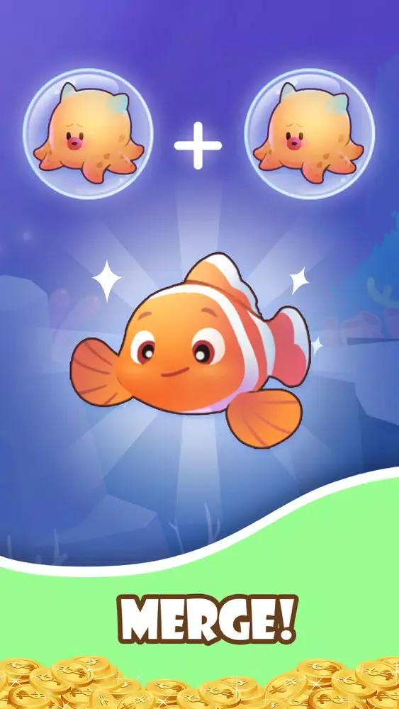 Tangkapan skrin Merge Fish - Fishdom & Win