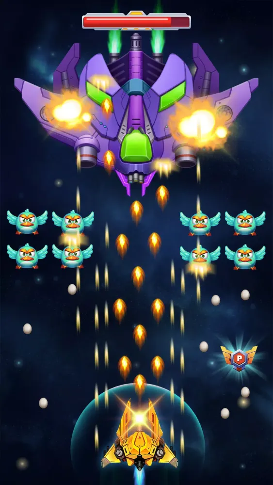 Tangkapan skrin Chicken Attack: Galaxy Shooter