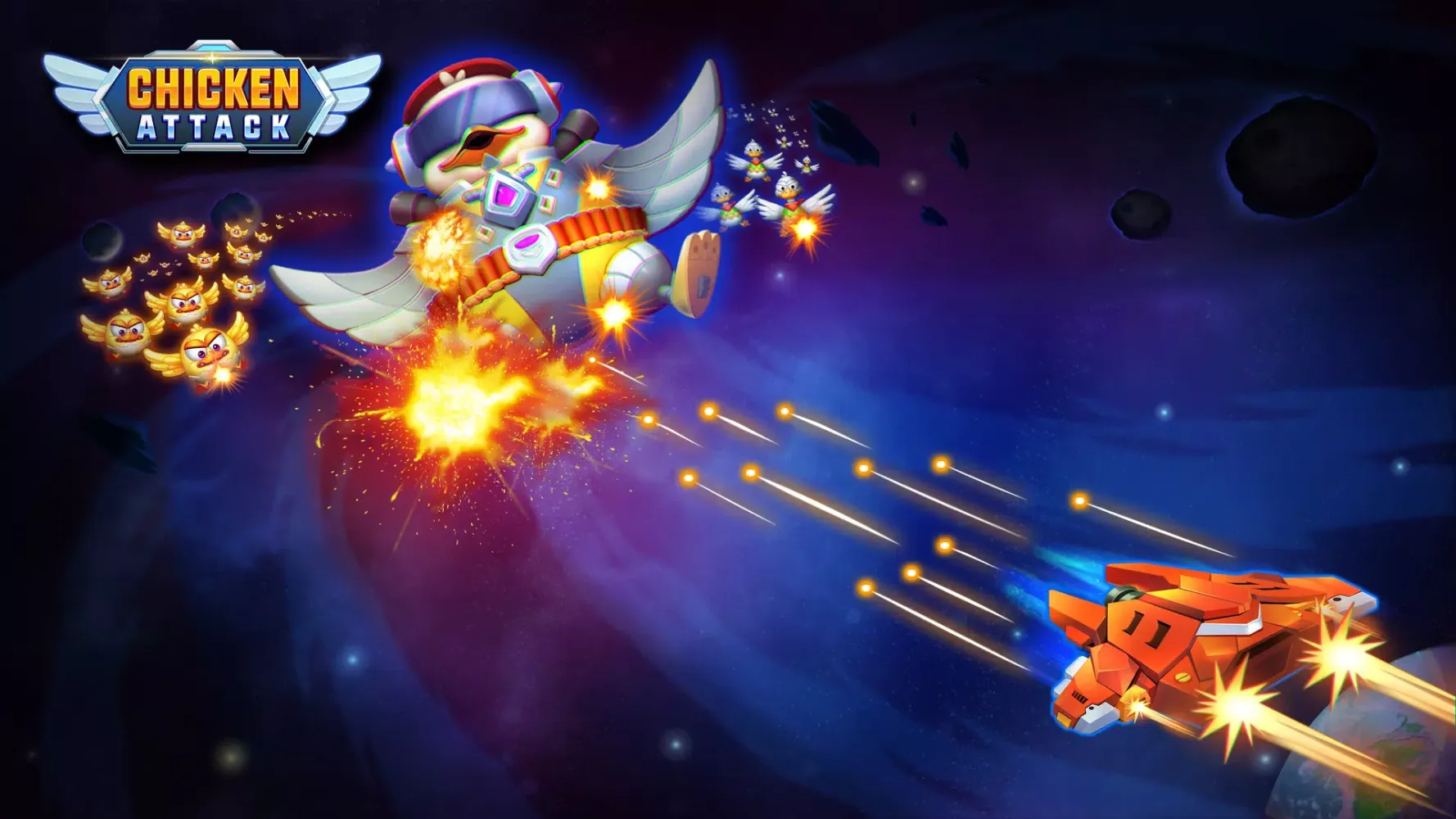 Tangkapan skrin Chicken Attack: Galaxy Shooter