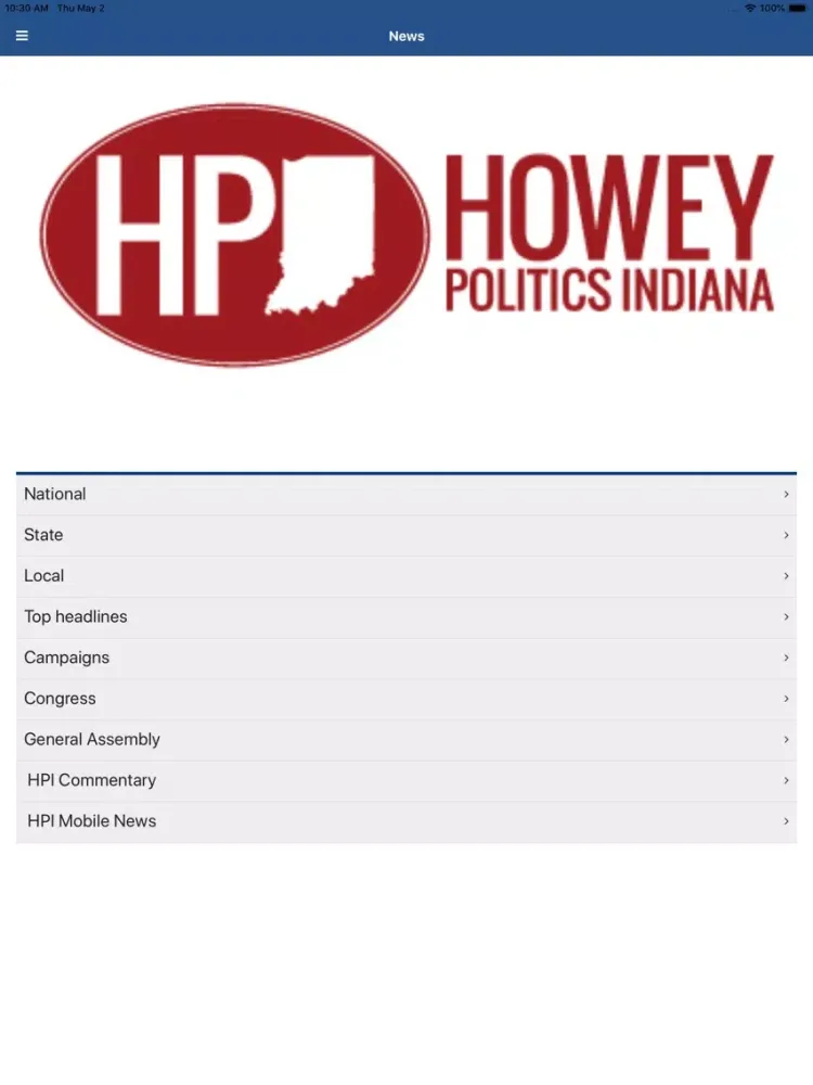 Howey Politics Indiana iPad  Ekran Görüntüleri