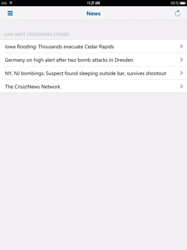 Capturas de tela do Van Wert Crisis News iPad 