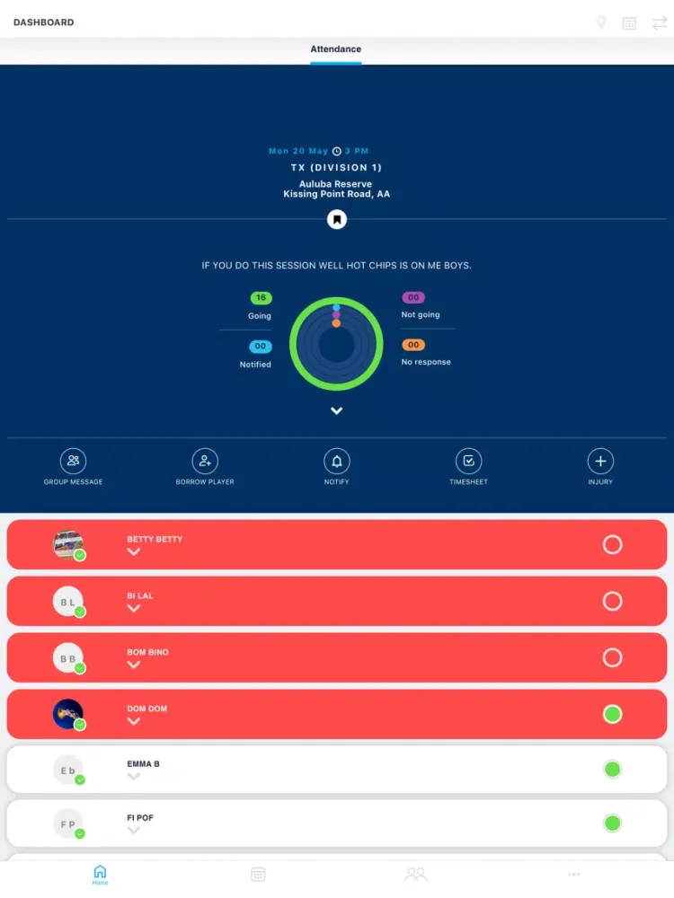 Tangkapan skrin Wenona Sport iPad 