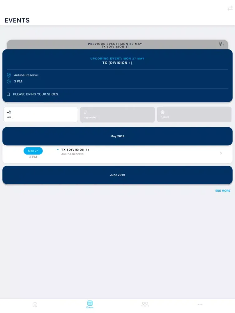 Tangkapan skrin Wenona Sport iPad 