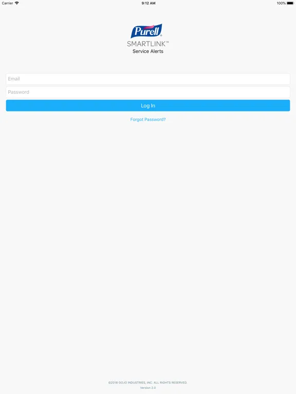 ภาพหน้าจอของ SMARTLINK™ Service Alerts iPad 