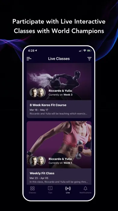 Tangkapan skrin Koros - dance classes at home