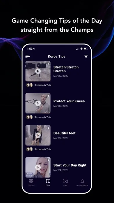 Tangkapan skrin Koros - dance classes at home