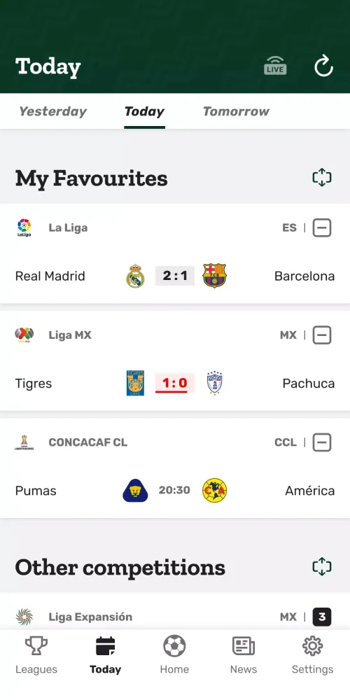 Ảnh chụp màn hình của Resultados MX