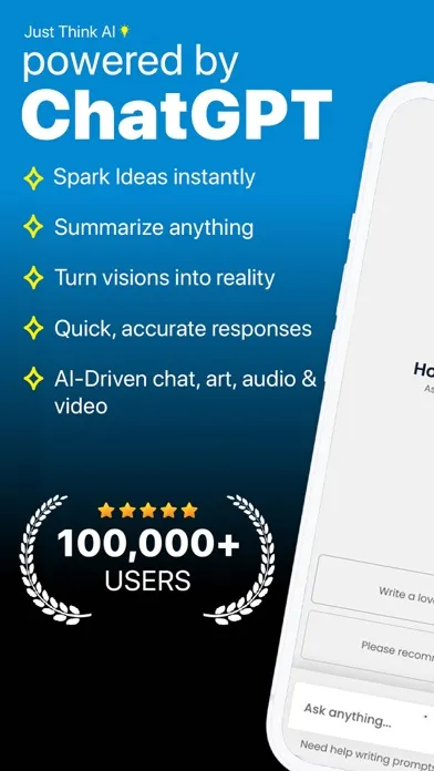 Capturas de tela do Just Think AI