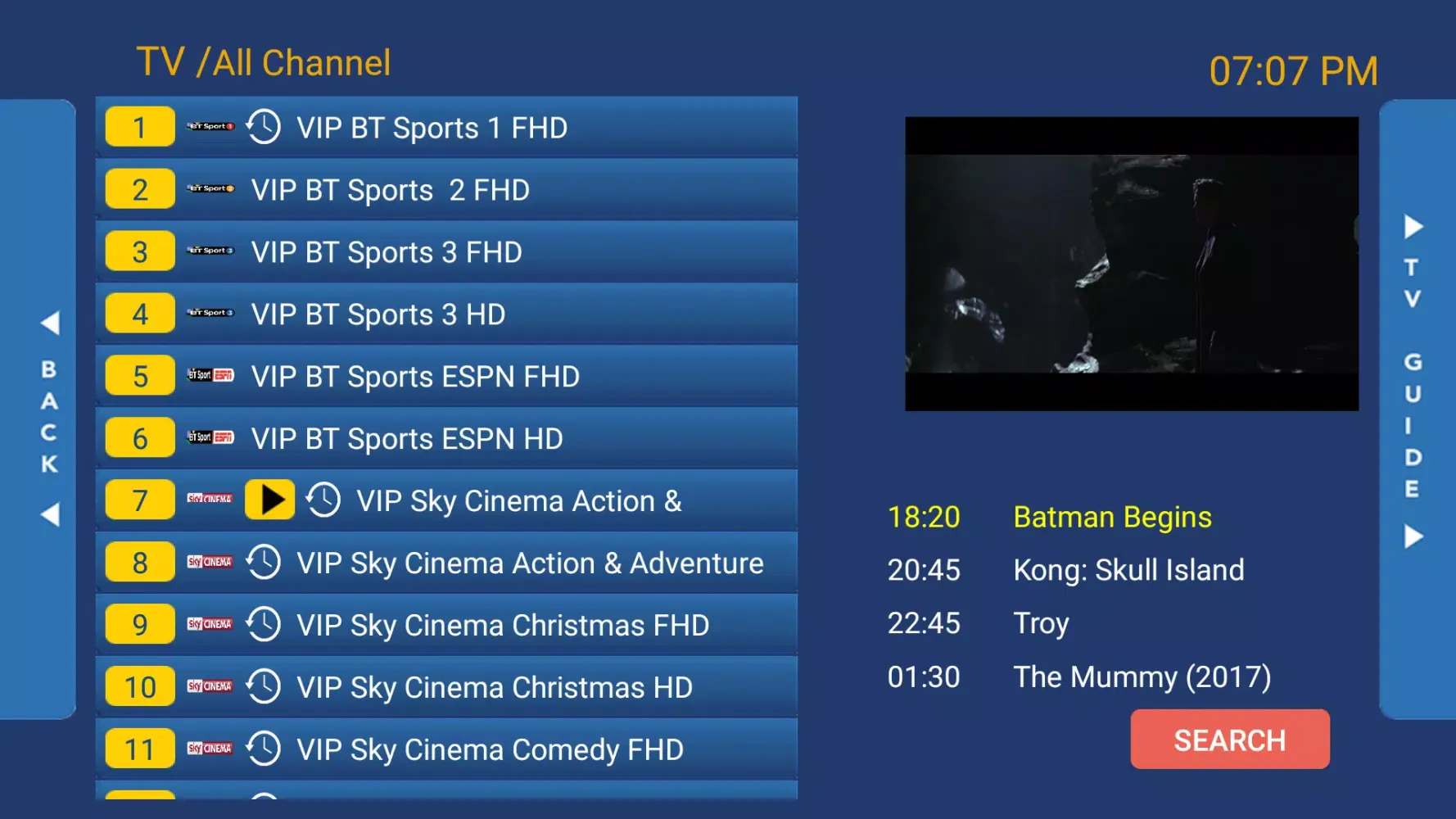 Captures d'écran de TREX IPTV