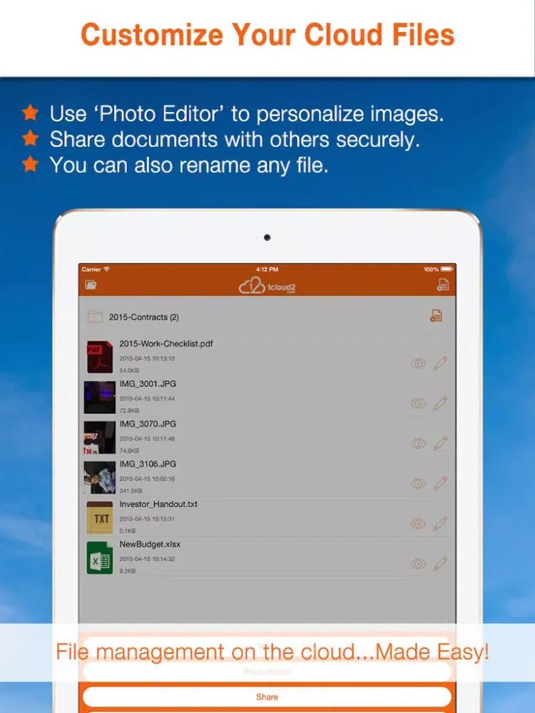 1 Cloud 2 iPad  স্ক্রিনশট