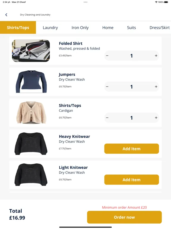 Goldstar Dry Cleaners iPad  स्क्रीनशॉट