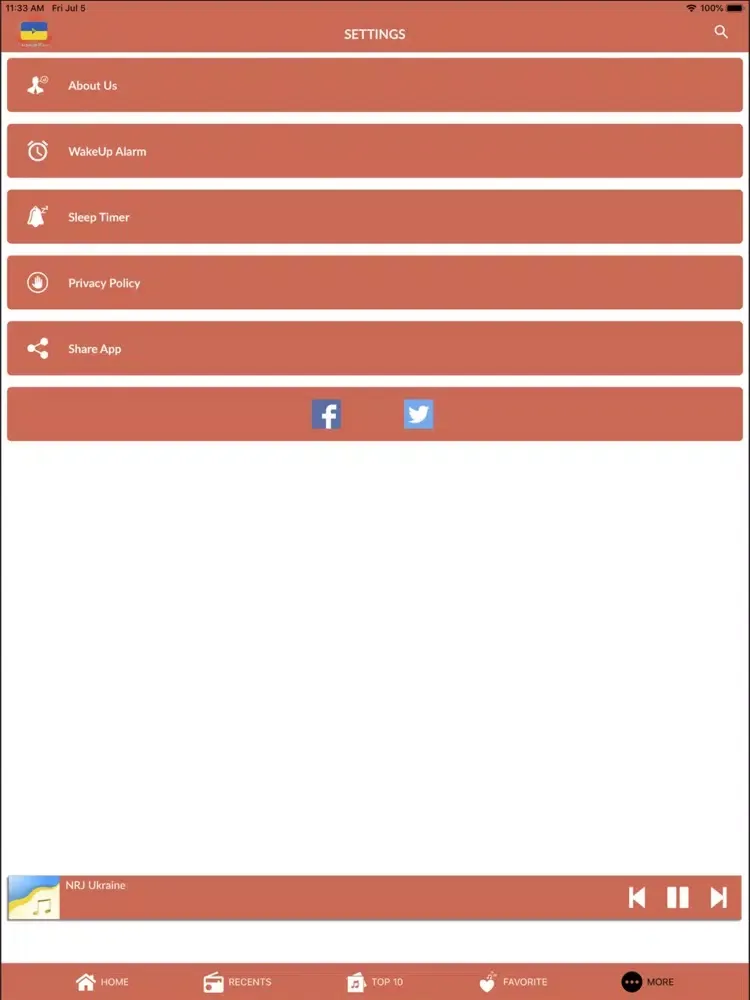 Tangkapan layar Ukraine Radio Live iPad 
