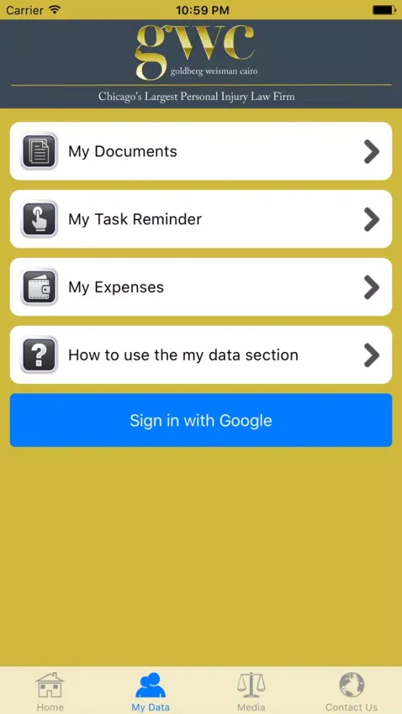 Goldberg Weisman Cairo Injury Help App Screenshots