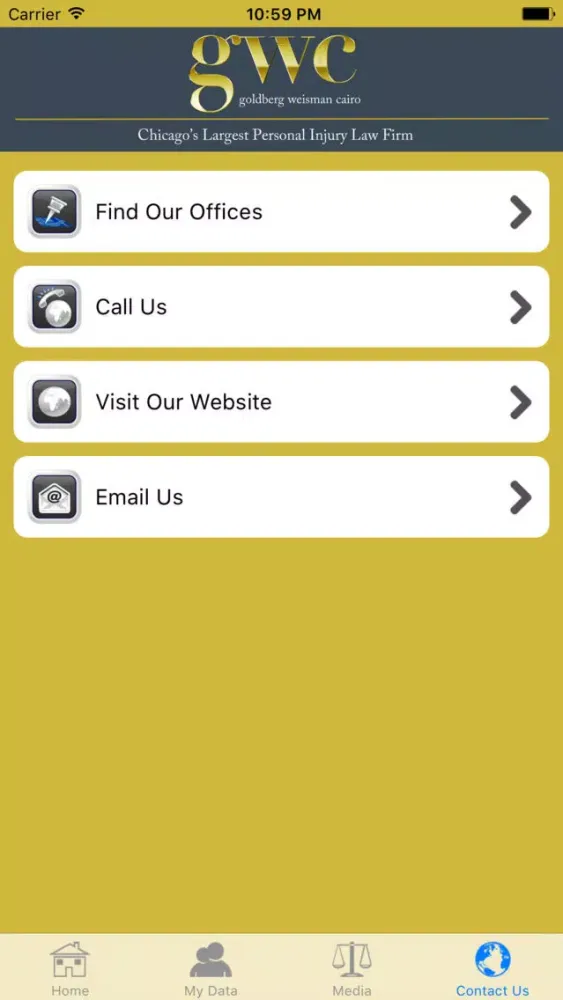 Goldberg Weisman Cairo Injury Help App Screenshots