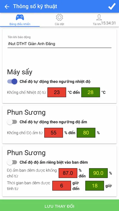Captures d'écran de SPN - Điều khiển thông minh