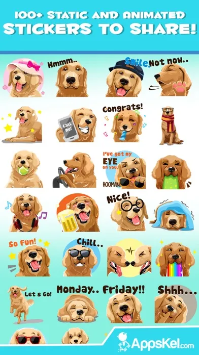 Golden Retriever Dog Emoji স্ক্রিনশট