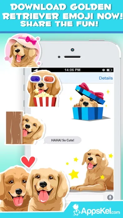 Golden Retriever Dog Emoji স্ক্রিনশট