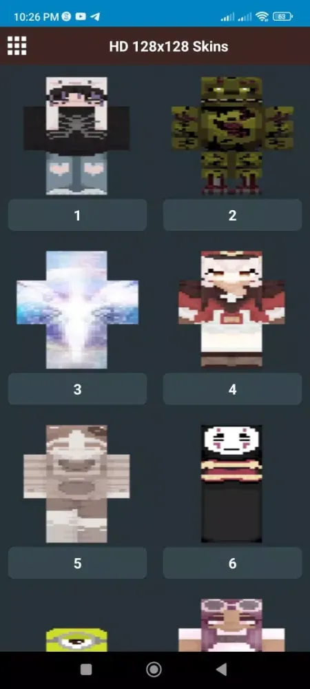 Captures d'écran de HD Skins for Minecraft 128x128