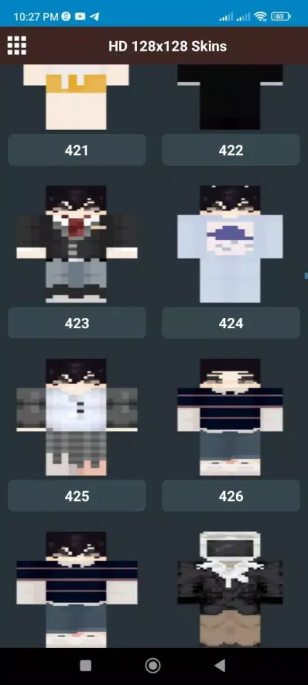 Captures d'écran de HD Skins for Minecraft 128x128