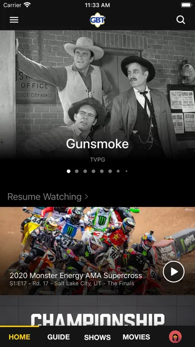 Screenshot di StreamIt powered by GBT