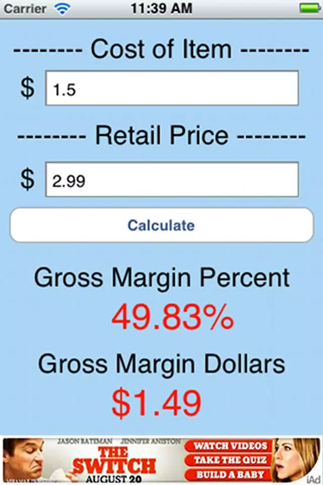 Gross Margin سکرین شاٹس