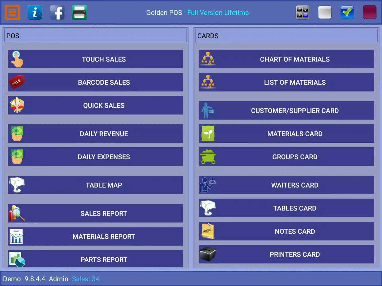 Golden Point of Sale Screenshots