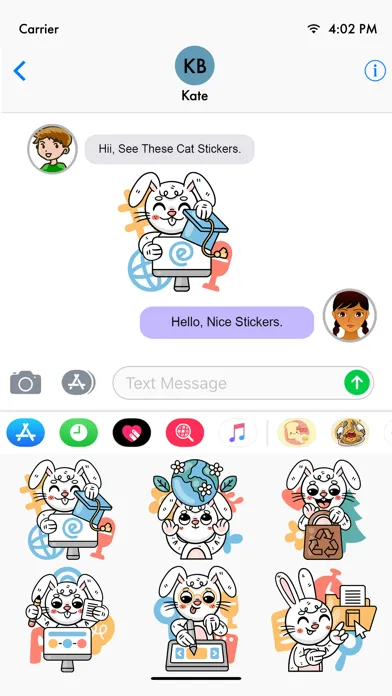 ภาพหน้าจอของ Bunny Cat Stickers