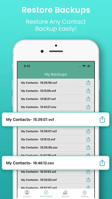 Capturas de tela do Contacts Backup Export vcf/xls