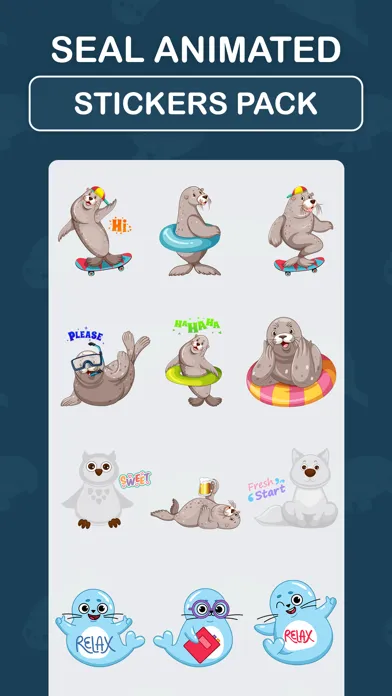 Seal Animated Stickers Pack 스크린샷