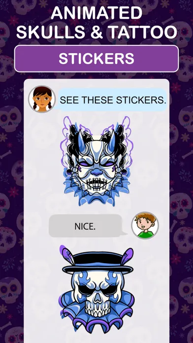 صور Animated Skulls&Tattoo Sticker