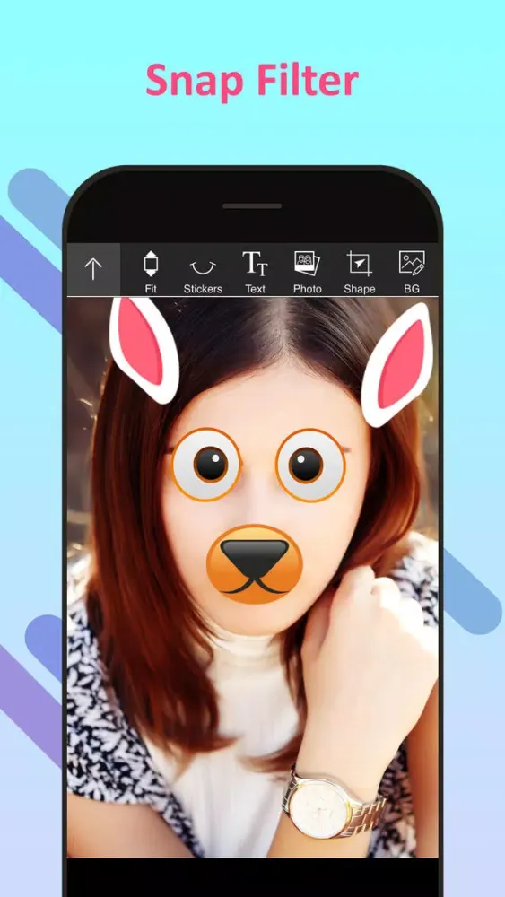 Ảnh chụp màn hình của Funny Face Filters & Stickers For Social Apps