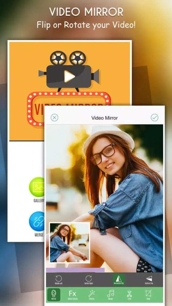 Video Mirror Editor - Video Flipper and Merger स्क्रीनशॉट