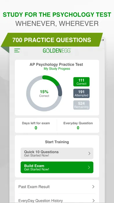 Capturas de pantalla de AP Psychology Practice Test