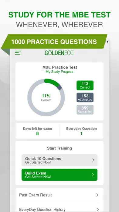 MBE Practice Test Prep Screenshots