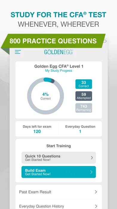 Golden Egg CFA® Exam Level 1 سکرین شاٹس
