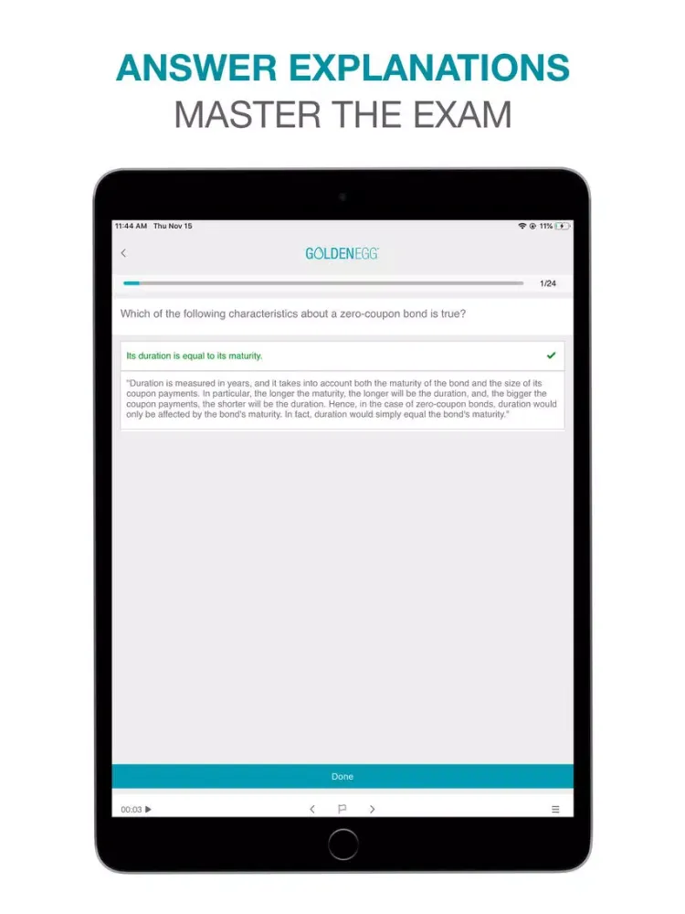 Golden Egg CFA® Exam Level 2. iPad  سکرین شاٹس