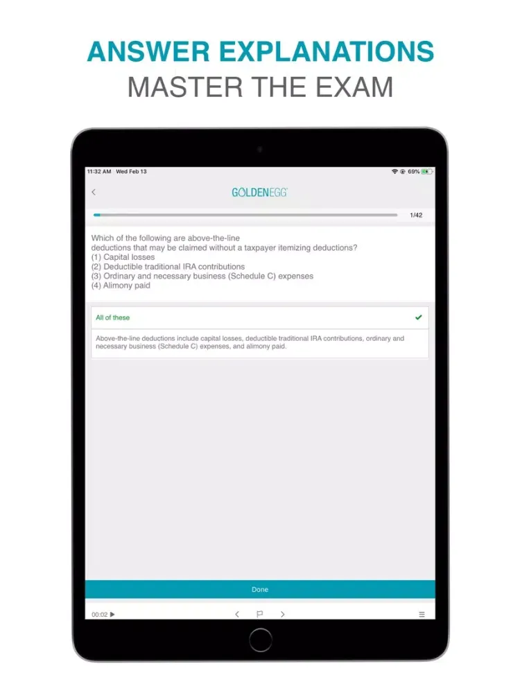 CFP Practice Test iPad  Screenshots