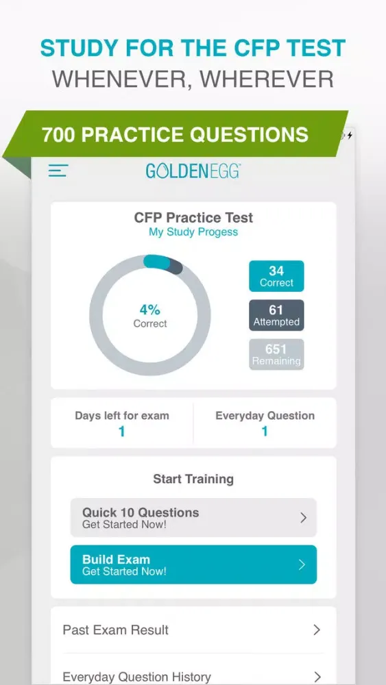 CFP Practice Test Screenshots