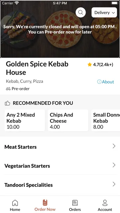 Zrzuty ekranu Golden Spice Kebab House.