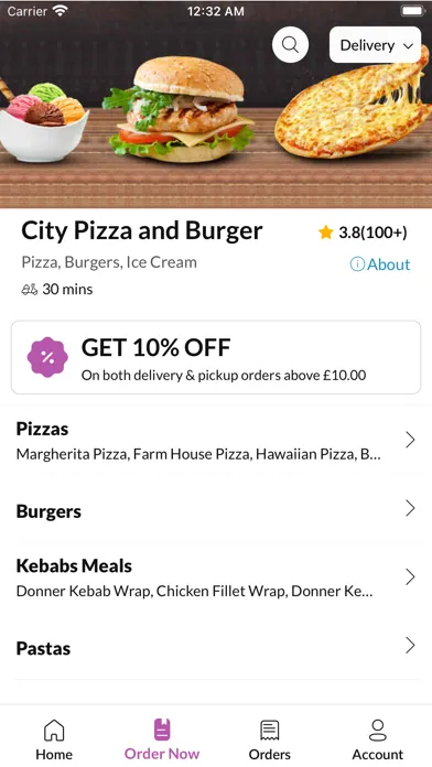 Tangkapan layar City Pizza and Burger