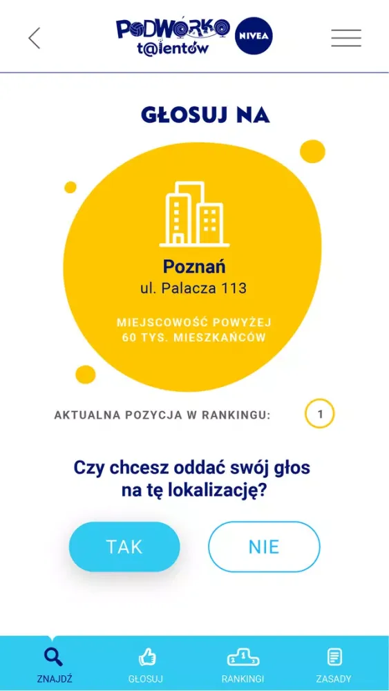 Скриншоты Podwórko Talentów NIVEA 2019