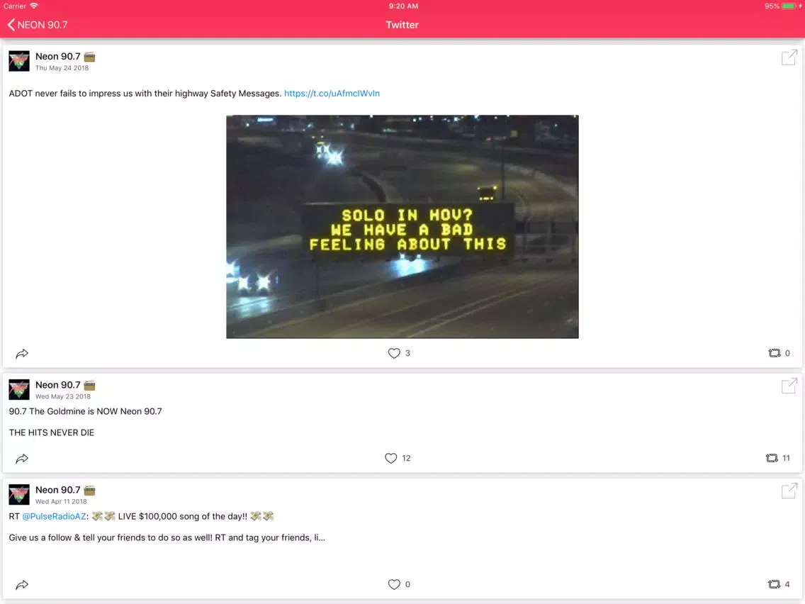 NEON 90.7 iPad  سکرین شاٹس