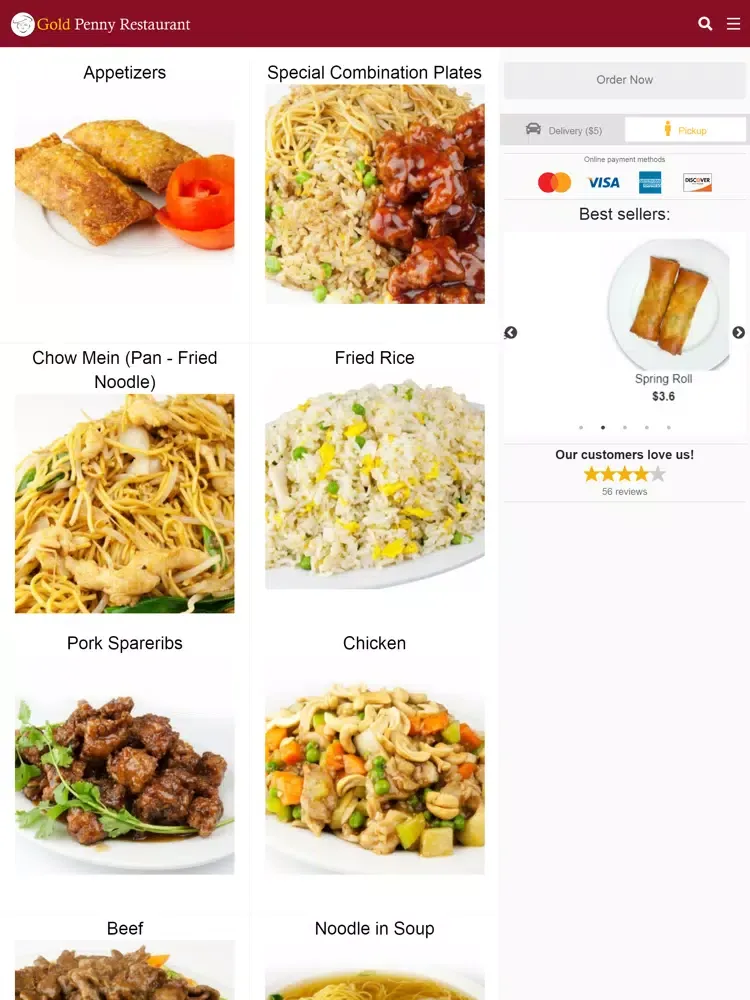 Tangkapan layar Gold Penny Restaurant iPad 