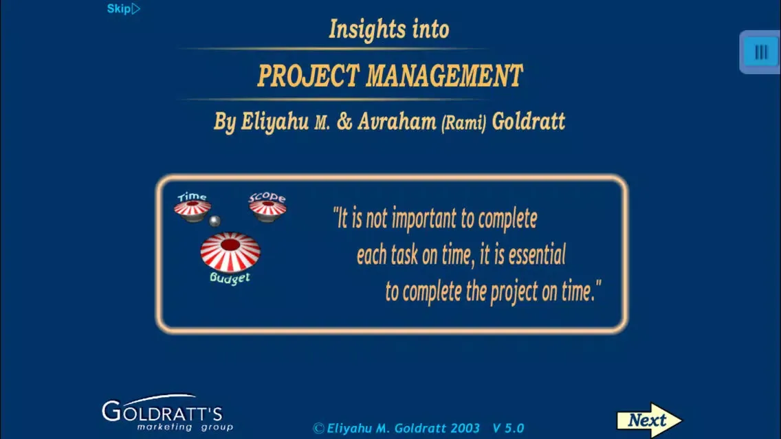 TOC Insights into Project Management and Engineering - Critical Chain Project Management: Theory of Constraints solution developed by Eliyahu M. Goldratt Screenshots