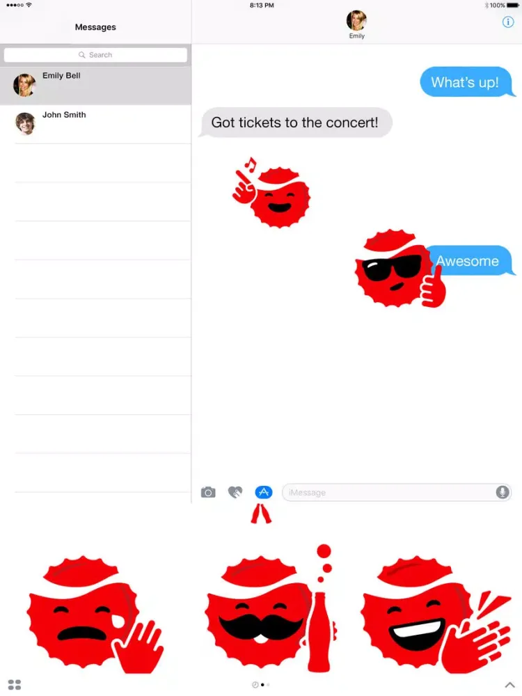 Coke Stickers iPad  Screenshots